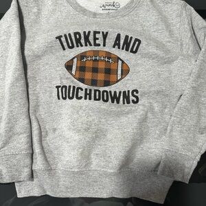 Gray Turkey and Touchdowns Kids Sweater